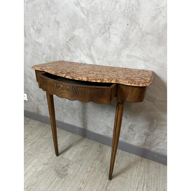 Vintage Art Deco Console Table in Walnut, 1930 For Sale - Image 12 of 14