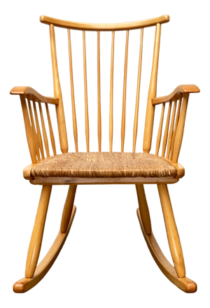 Mid-Century Model WK-S 7 Beech Rocking Chair by Arno Lambrecht for Wk Möbel, 1950s
