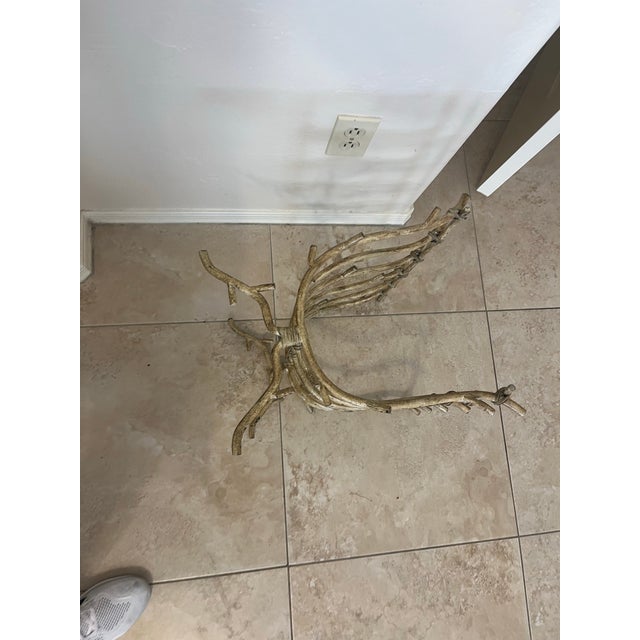 2020s Brutalist Gold Twig Branch Iron Fireplace Log Holder - Magazine Newspaper Rack For Sale - Image 5 of 12
