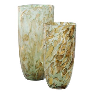 Olive Vases, Set of 2 For Sale