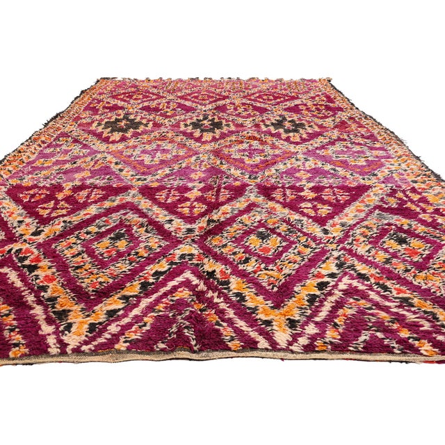 Tribal Vintage Beni M'Guild Moroccan Rug, 07'01 X 14'03 For Sale - Image 3 of 10