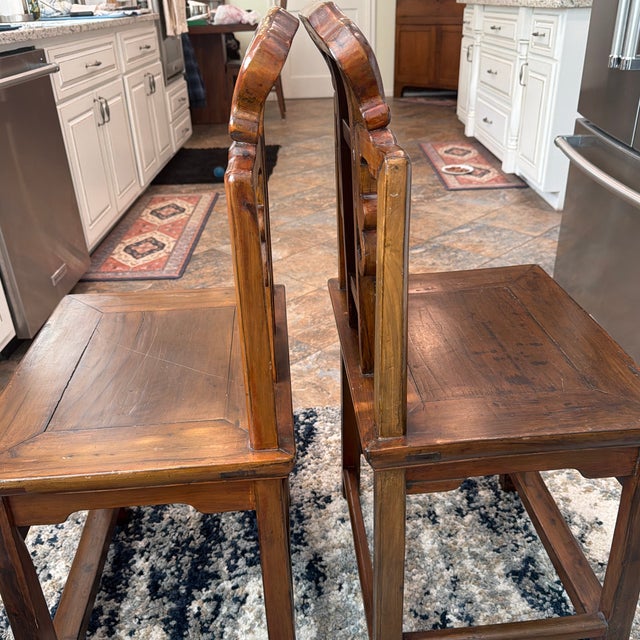 Ancient Antique Officials Hat Chairs (Pr) For Sale - Image 10 of 12