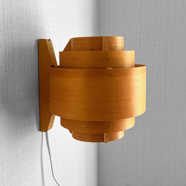 Pine Veneer Wall Lamp V327 by Hans-Agne Jakobsson for Ellysett, Sweden, 1960s For Sale - Image 10 of 10