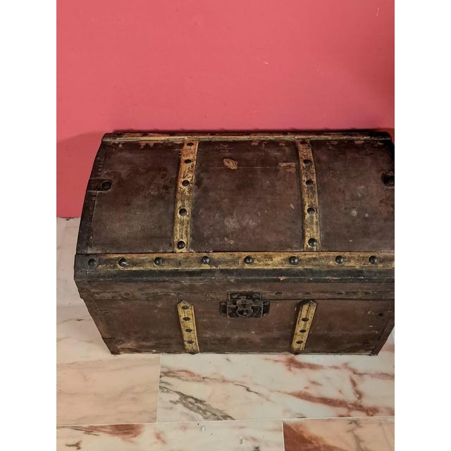 Antique Travel Trunk in Wood, 1890s For Sale - Image 11 of 13