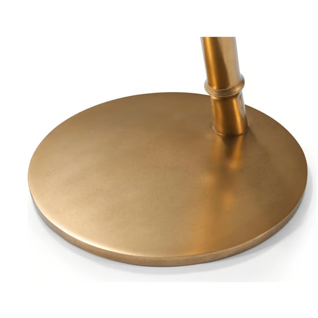 Marble Top Accent Table in Satin Bronze For Sale - Image 4 of 4