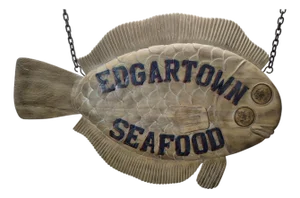 Edgartown Seafood Carved Flounder Trade Sign