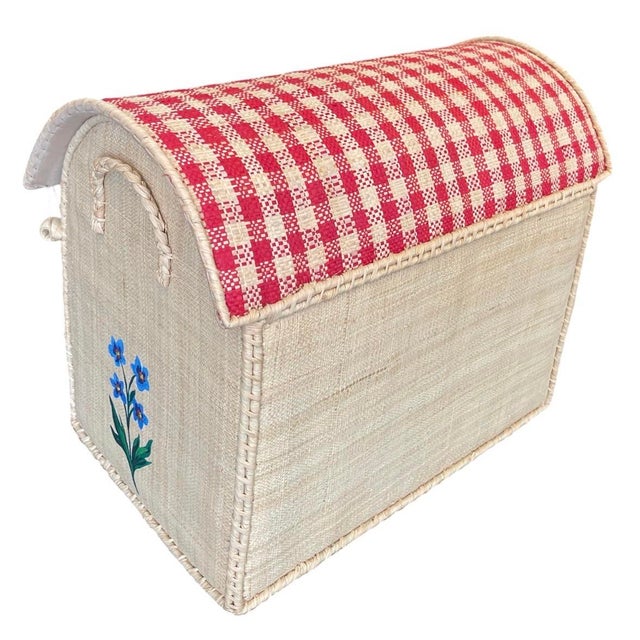 Vintage-Style Handcrafted Raffia Anthropomorphic Animal Toy Box & Storage Trunk For Sale - Image 4 of 9