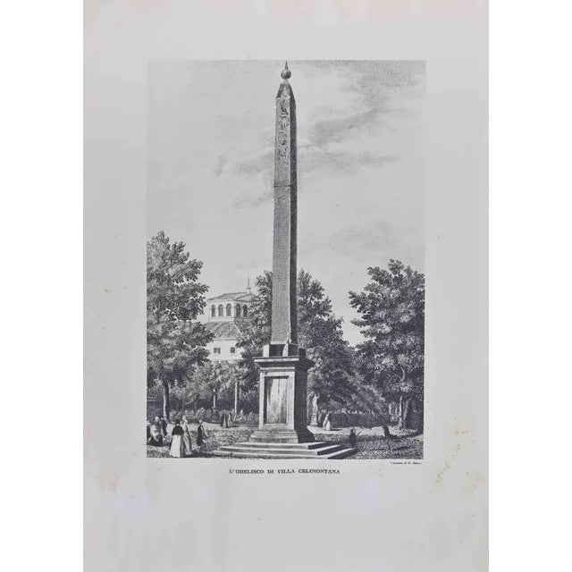 L'Obelisco di Villa Celimontana, Rome is an etching artwork realized in 1839 by the Italian artist Domenico Amici...