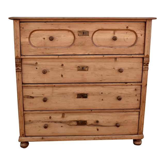 Pine Chest of Four Drawers, Circa 1890 For Sale