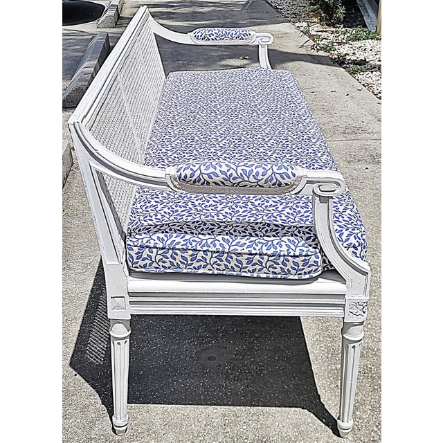 Wood 1920s French Louis XVI Style Caned Sette Bench For Sale - Image 7 of 12