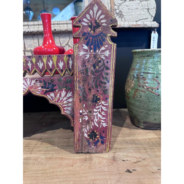 1950s Folk Art Painted Shelf or Stand For Sale - Image 11 of 12