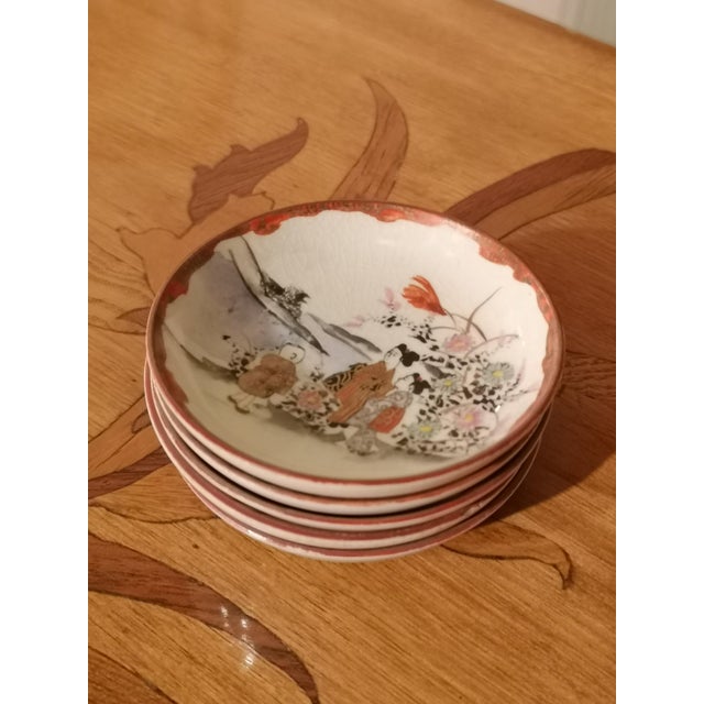 Japanese sake set Kutani sake cup Kutani sake set Kutani porcelain sake cups Japanese antique porcelain cup Meiji era...