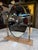 Vintage Brass Oval Vanity Mirror With Marble Base For Sale In Los Angeles - Image 6 of 10