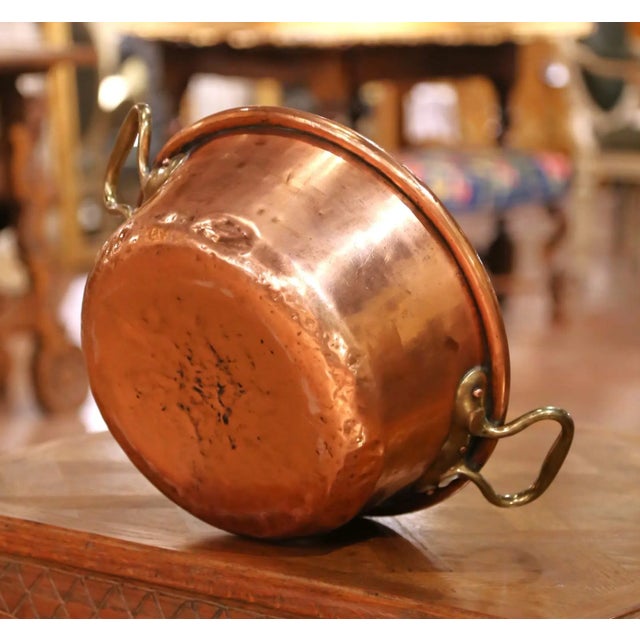 19th Century French Copper and Brass Jelly Boiling Bowl From Normandy For Sale - Image 10 of 10