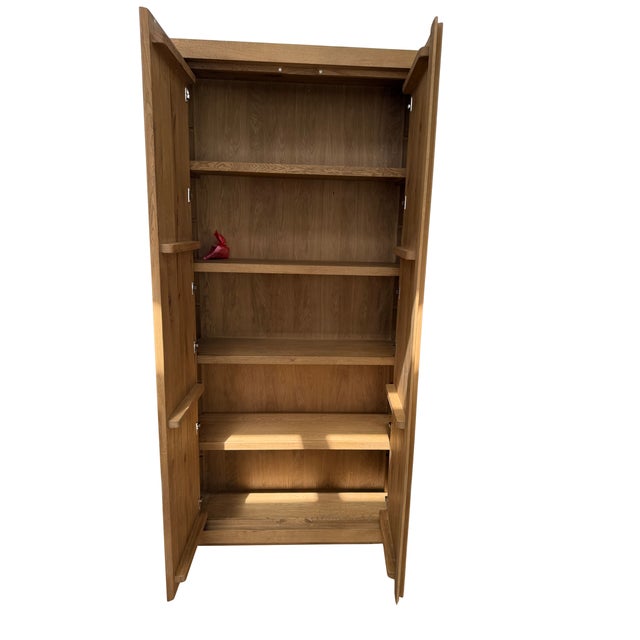Restoration Hardware Restoration Hardware Rustic Oak Double-Door Cabinet / Armoire For Sale - Image 4 of 7
