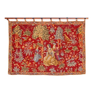 Belgian Tapestry on Wood Rod For Sale