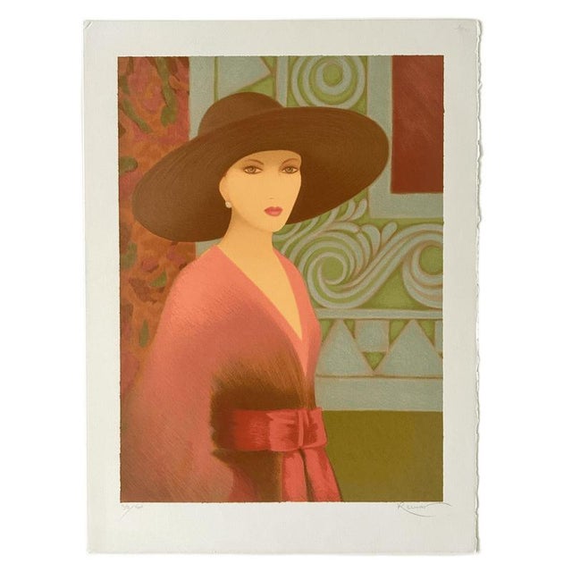 Brown Annie Retivat, La Robe Rose, 1990, Limited Edition Lithograph For Sale - Image 8 of 8