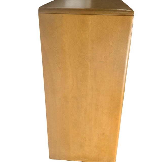 Tan Vintage Heywood-Wakefield Wheat Finish Hutch Cabinet, Mid-Century Modern For Sale - Image 8 of 12