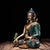 This finely crafted Medicine Buddha statue is cast from bronze with a gilt finish and decorated with extensive turquoise-...