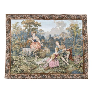 Vintage French Aubusson Style Jacquard Tapestry, 1970s For Sale