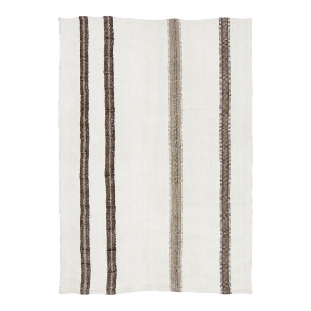 Vintage Turkish Kilim Hemp Rug With Grid Design by Rug & Kilim, 1950-1959 For Sale