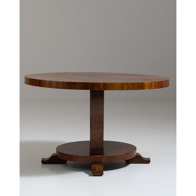 1930s French Chestnut Brown Art Deco Coffee Table For Sale - Image 4 of 15