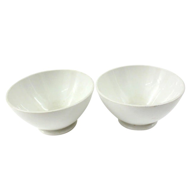 Mid 20th Century French Porcelain Bowls, Pair For Sale