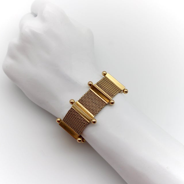 1950s 18k Woven Gold Mid-Century Modern Bracelet For Sale In Los Angeles - Image 6 of 6