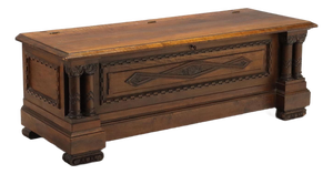 Mid-Century Carved Walnut Chest, Italy