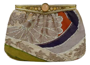 Judith Leiber Vintage Silk and Swarovski Crystal Multicolor Clutch