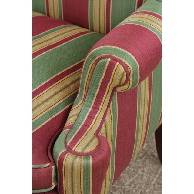 Queen Anne Upholstered WIng Chair W. Down Cushion For Sale - Image 14 of 15