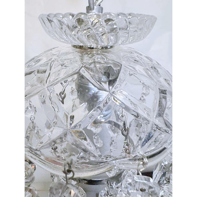 Metal Vintage Layered Chandelier With Cut Glass Dish For Sale - Image 7 of 7