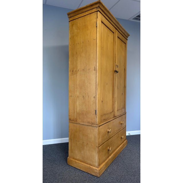 19th Century English Pine Linen Press For Sale - Image 11 of 12