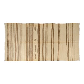 Vintage Neutral Striped Kilim For Sale