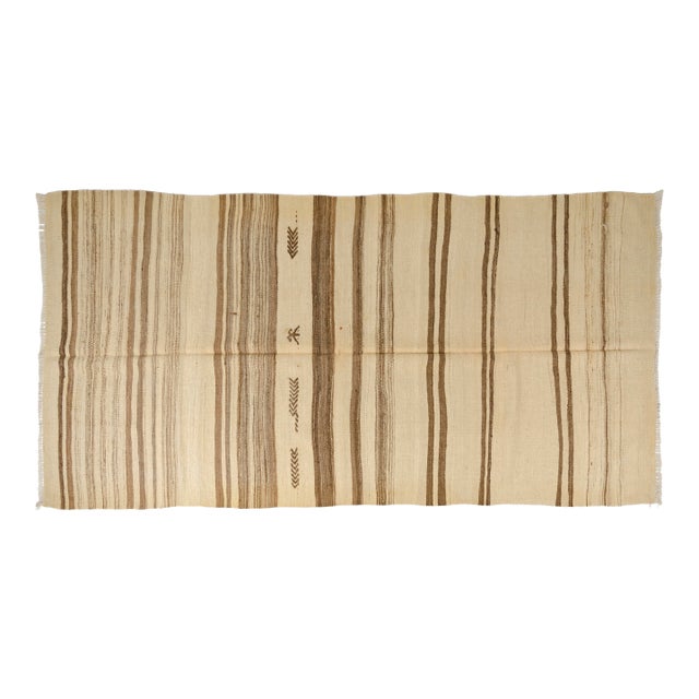 Vintage Neutral Striped Kilim For Sale