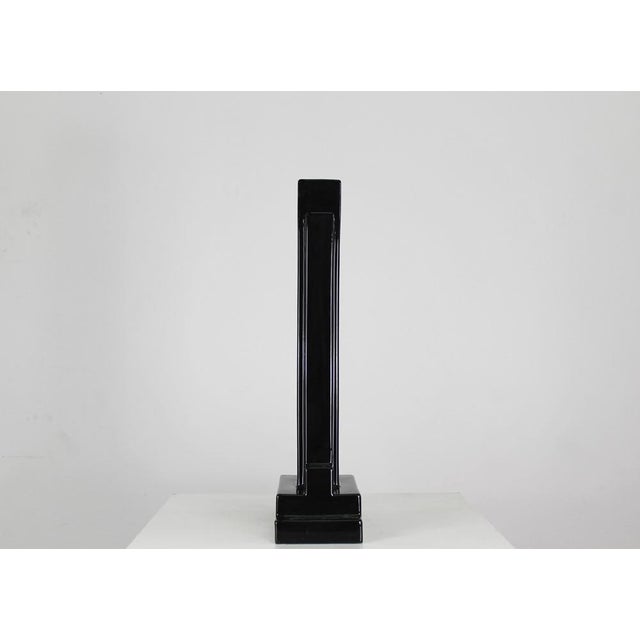 Y15 Vase in Black Enameled Ceramic by Ettore Sottsass for Poltronova, 1970s For Sale - Image 6 of 10