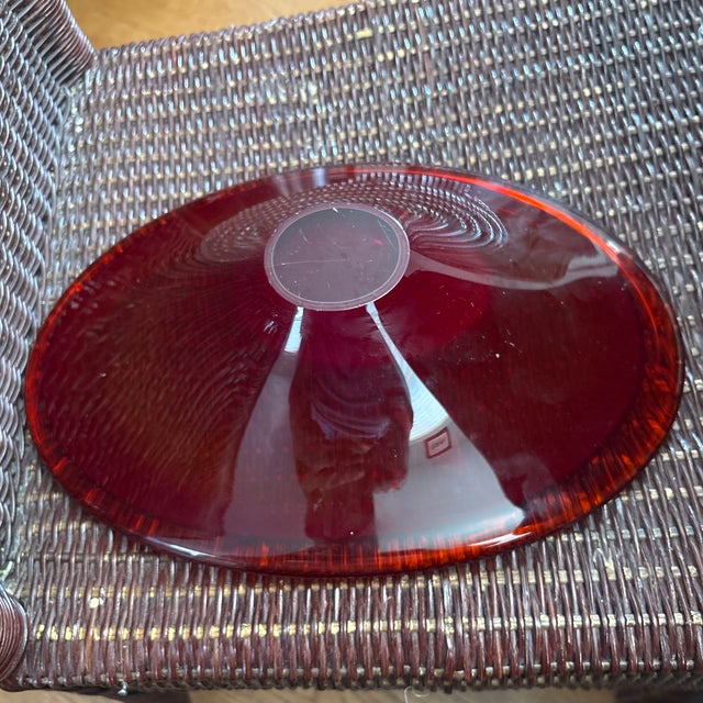 Mid Century Italian Murano Red Bowl with Orange Rim. This bowl is really gorgeous in its simplicity. It is of course...