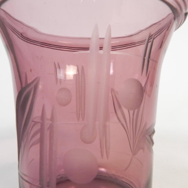 Art Deco Vase with Engraved Geometric and Floral Motifs, 1930s For Sale - Image 10 of 12