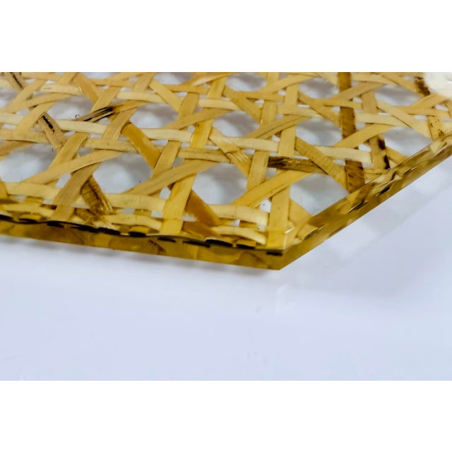 Cane and Acrylic Trays attributed to Cavinato Ulderico, 1970s, Set of 2 For Sale - Image 3 of 5