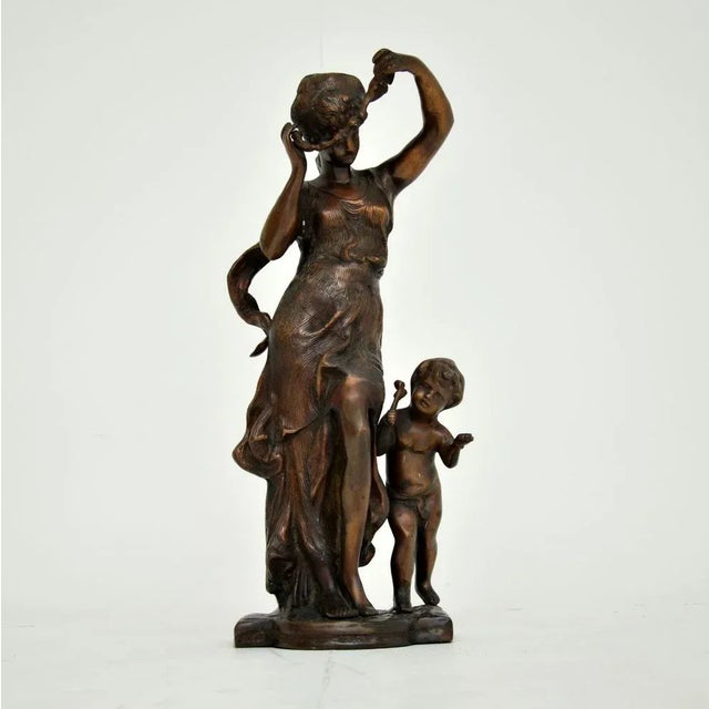 Bronze Sculpture of Woman and Child, 1950s For Sale - Image 3 of 13