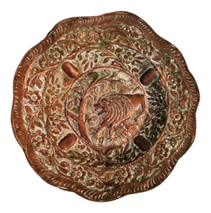 Vintage Metal Copper Bronze Lion Wall Plate Charger