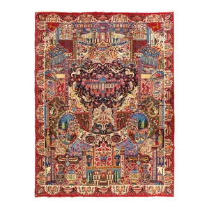 1970s Vintage Fine Hand Knotted Kashmar Rug