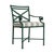 Brown Jordan Venetian Arm Chair in Forest Green with Forest Stripe Cushions For Sale