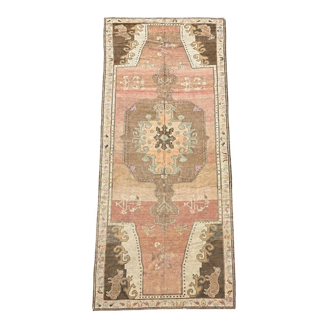 Vintage Kars Runner | Medallion and Animal Motifs | 6x14 For Sale