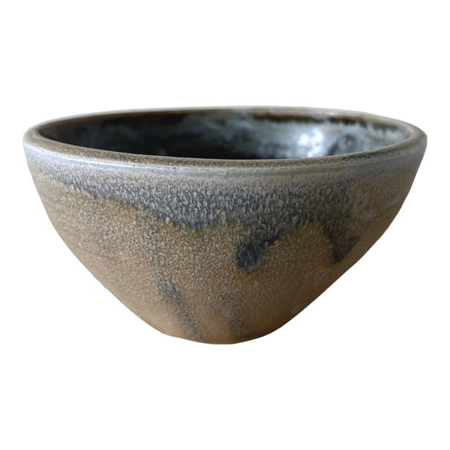 American Studio Pottery Bowl With Blue-Gray Reactive Glaze, New York For Sale