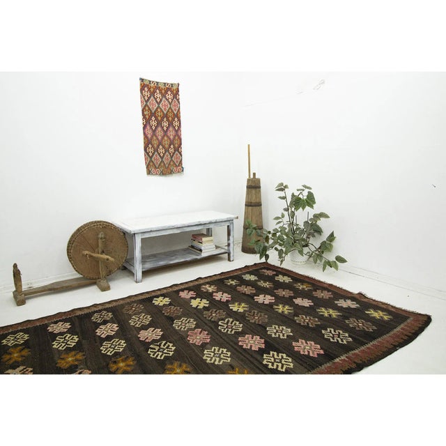 Vintage Turkish Kars Kilim Rug For Sale In Los Angeles - Image 6 of 7