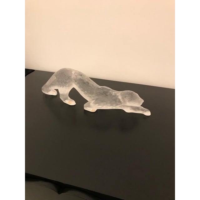 Lalique Lalique Frosted Crystal Zeila Panther For Sale - Image 4 of 12
