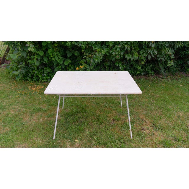 Mid-Century Modern Metal Garden Table with Newspaper Shelf, 1950s For Sale - Image 3 of 13