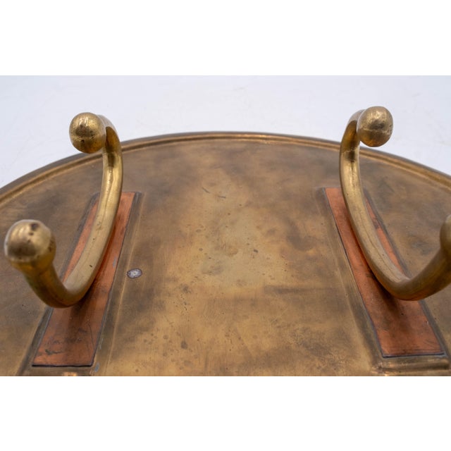 Brass & Copper Coat Hanger Rack | Chairish