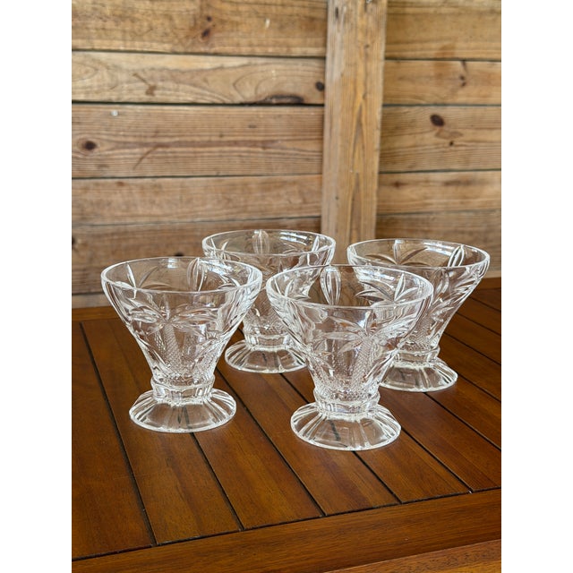 Late 20th Century Godinger Crystal Palm Tree Ice Cream Dessert Bowls - Set of Four For Sale - Image 12 of 12